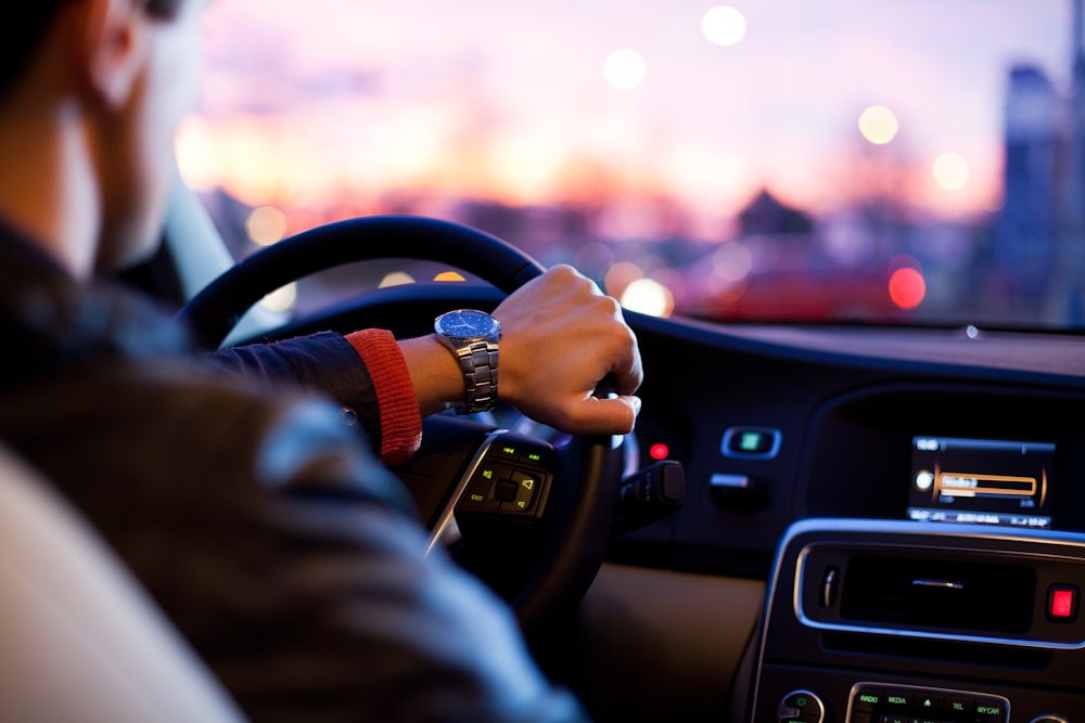 Ride-hailing driver on the road